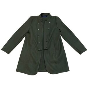 Tommy Hilfiger Women's M Olive Green Military Style Open Jacket Button Front